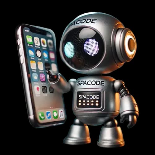 Spacode Robot holds phone